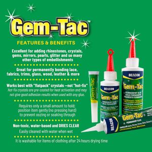 Beacon Gem-Tac Clear Adhesive Glue, 118ml – Multi-Purpose Craft Bond