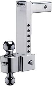 Fastway Flash 42-00-2900 E Series Adjustable Aluminum Ball Mount with 10 Inch Drop, 2 Inch Shank, and Chrome Plated Balls