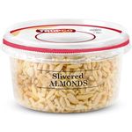 Tropgo Slivered Raw Almonds - Fresh Chopped Almond Nuts in a Resealable and Recyclable Tub - Fibre and Protein Rich Guilt Free Sliced Almond Nuts Snack - Ideal Healthy Snack for all Ages (150G)