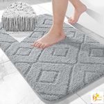 Real Dream Door Mat Microfiber Anti Skid, Non-Slip Bath Rugs, Easier to Dry for Bathroom Floor Rugs, Water Absorbent Mat for Bathroom, Kitchen, Bedroom, Offices Etc (40 x 60 Cm) (Set of 2, Grey)