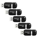 Gigastone 32GB USB Flash Drive 5 Pack, Capless Retracble USB 2.0 Thumb Drive Jump Drive Memory Stick Zip Drives Pen Drive 5 pcs for PC Windows Linux Apple Mac Desktop Laptop (5-Pack)