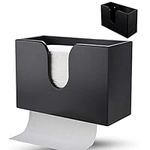 Black Paper Towel Dispenser, Wall Mount Bamboo Hand Napkin Box, Vertical Commercial Paper Towel Dispensers for Home Office Public Hotel Shop Kitchen Bathroom & Restroom -11.4x4.5x7.5 inch