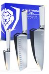 DALSTRONG 3 Piece Knife Set - Vanquish Series - Forged High Carbon German Steel - White POM Handle - Chef Knife, Santoku and Paring - Razor Sharp Kitchen Set - NSF Certified