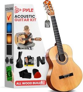 Pyle Kids Guitar – 1/4 Size 76 cm Classical Acoustic Guitars for Beginners, Right-Handed Spanish Style with Accessories, Black, Includes 2-Month Free Online Courses