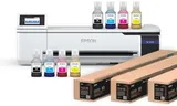 Epson Surecolor F570 24" Desktop Sublimation Printer, Includes Two Full Ink Sets, User Guide, Sublimation Paper, & Free Remote Install SCF570 (Printer, Inks, & Paper)