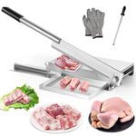 Moongiantgo Manual Meat Bone Cutter Rib Slicer Heavy Duty Chicken Cutting Machine with 16 Inch Knife SUS Bone Chopper for Beef Goat Pig Fish Butcher Commercial Kitchen (KD0298)