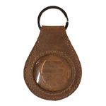 Hide & Drink, Medallion Holder Keychain Handmade from Full Grain Leather - Secure Keyring Attachment for Storing Memorabilia, Keepsakes, Special Coins - Bourbon Brown, Bourbon Brown, Small