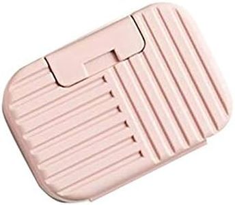 tooloflife 1-Pack Soap Dish Travel Soap Box Soap Container Perfect for Gift/Travel, Striped Pink