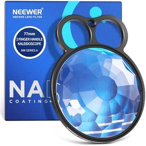 NEEWER 77mm Handheld Kaleidoscope Prism Lens Filter, Glass Prism Camera Lens Effect Filter with 2 Finger Handle, Multi Refraction, Variable Number of Photographic Subjects, DSLR Photography Accessory