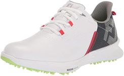 FootJoy Men's Fj Fuel Golf Shoe, White/Navy/Red, 10
