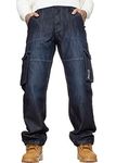 BRAND KRUZE KZ118 MENS COMBAT JEANS DSW 32S Dark Stonewash