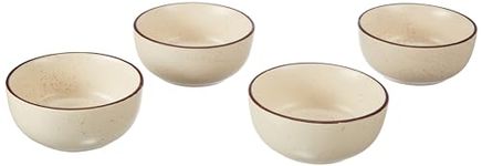 The Earth Store Creme Matte 500ML Ceramic Bowl Dishwasher & Microwave Safe Bowl Mixing Bowl for Snacks, Pasta, Rice, Dal, Fruits, Salad, Noodles, Maggi and More Snack Bowl- Set of 4