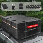 Car Rooftop Cargo Carrier Bag: 21 Cubic Feet 1000D Waterproof Car Roof Storage for All Vehicles with/Without Rack Includes Anti-Slip Mat, 8 Door Hooks, Storage Bag, Luggage Lock