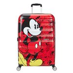 American Tourister DISNEY Wavebreaker Spinner Luggage Large, Mickey Comics Red, Checked – Large (Model:85673-6976)