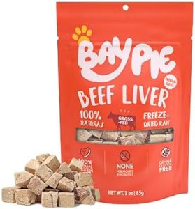 BAYPIE Premium Freeze-Dried Beef Liver Treats for Dogs & Cats - Single-Ingredient, Grain-Free, High-Protein Training Snacks - Natural Raw Food Topper - 3 oz
