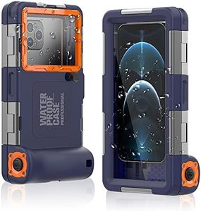 ShellBox Case Diving Case 2nd Gen for iPhone/Samsung Galaxy Series, Universal Phones[4.9-6.9 Inch],Snorkeling[15m/50ft] Full Body Protector(Blue-Orange)