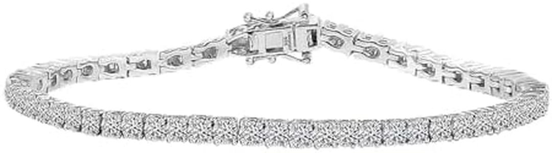SHOP LC DELIVERING JOY Luxuriant Lab Grown Diamond EF VS 3.00 ctw Tennis Bracelet in Rhodium Over Sterling Silv 7.25 In Christmas Gifts