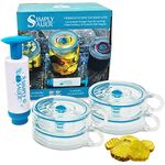 Fermentology Simply Sauer Fermentation Airlock Bundle Kit - Fits Wide Mouth Mason Jars - Supplies Include Airlocks, Pump