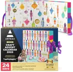 Arteza Advent Calendar2023 (24 Days) Art & Craft Supplies Holiday Gift for Adults, Includes Polymer Clay, Mica Powder, Felt Sheets, Wood Slices & Panels, Acrylic Yarn, Epoxy Resin & Glue