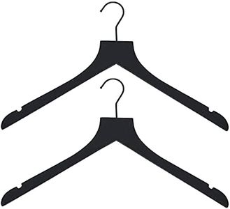 Sueded Luxe Wood Hangers for Clothes- Heavy Duty Hangers for Tank Top, Shirt, Coat, Sweater-Dress Hangers- Non Slip, Slim and Space Saving Hangers. (Black, 100)
