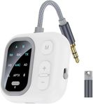 ETZIN JS5 Bluetooth 5.4 Wireless Transmitter Receiver with APTX LL, Support 2 ArPods/Wireless Headphones, 3.5mm AUX Audio Adapter for Air-Planes, Boats or in Gym, Home, Auto EPL-1484WA