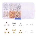 Earring Backs - 1400 Pieces - 10 Different Versions - Butterfly, Bullet Clutch, Flat Back Pad, Cylinder, etc. - Gold/Silver Color and Soft Rubber - Fits Straight Ear Studs or Fish Hook Earrings