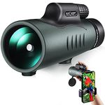 K&F Concept 12X50 Monocular Telescope with Smartphone Adapter, IP68 Waterproof Anti-fog Bak-4 Prism Monocular Scope for Bird Watching Hunting Camping Travelling Wildlife Scenery