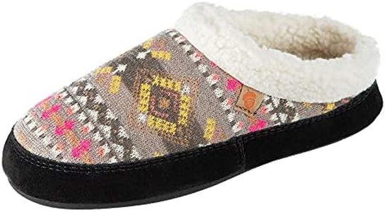 Acorn Women's Fairisles Hoodback Slippers with Cozy Berber Lining, Gray, 8-9