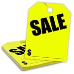 Versa Tags Sale Mirror Hang Tags- Sale Tags - Pack of 50 Sale Car Hang Tag- 8.5" X 11.5" Car Rear View Mirror Hang Tag Perfect Auto Dealership Supplies Neon Yellow Color