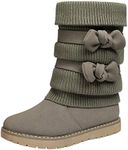 DREAM PAIRS Grey Pu Lined Mid Calf Winter Snow Boots Size 4 M US Big Kid