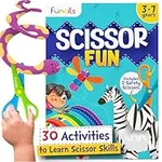 Funcils Toddler Scissor Skills - Art Supplies & Crafts Kit for Kids, Safety Scissors, Fine Motor Toys, Birthday Gifts for Boys & Girls Ages 3, 4, 5, 6, 7 Year Old, Preschool Learning Activities Books