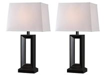 Kenroy Home Modern 2-Pack Table Lamp 10 Inch Ext 14 Inch Width 28 Inch Height Black Finish