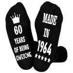 Moyel 60th Birthday Gifts for Men 1964 Funny Cotton Socks 1964 Birthday Gifts for Men Dad Birthday Gifts from Daughter Husband Birthday Gifts Cool 60 Year Old Birthday Gift for Him Men Gift Ideas