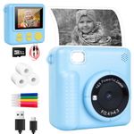 Cutyerbee Kids Camera Instant Print 1080P 2.4'' Kids Camera with 32GB SD Card & 3 Rolls Print Paper Instant Print Camera for Girls and Boys 3-12 Years(Blue)