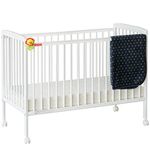 Fisher-Price Joy Baby Wooden Crib/Baby Cot (White, with Mattress)