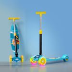 Lifelong Kids Scooter for Boys & Girls with LED Wheels | Adjustable Height 4 Levels | Foldable Kids Scooter | Turn to Steer | BIS Certified | 50Kg Weight Capacity | Outdoor/Indoor Fun Ride for Kids
