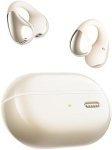 SOUNDPEATS PearlClip Pro Ear Clip Earbuds, Open-Ear Wireless Earphones Bluetooth 5.4 with Mic, IPX5 Waterproof, Clip On Headphones 24 Hours Playtime, APP Control for Running/Cycling/Fitness (Beige)