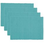 Now Designs Basic Placemats, Turquoise, Set of 4, 19 x 13 inches