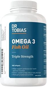 Dr. Tobias Omega 3 Fish Oil, 800 mg EPA 600 mg DHA Omega 3 Supplement for Heart, Brain & Immune Support, Absorbable Triple Strength Fish Oil Supplements - 2000 mg Per Serving, 180 Softgels, 90 Servings