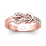 Jeulia Knot Design Band Classic Rings for Women cz Sterling Silver Eternity Rings Wedding Engagement Anniversary Promise Rings Bridal Sets (Rose Gold, 9.5)