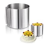 HOMEE Adjustable Stainless Steel Cake Ring 6 to 12 Inches, 6 inch High Stainless Steel Baking Rings, Round Cake Molds, Cake Mousse Mould with Precise Scaling Inside