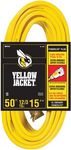 Yellow Jacket 2884 12/3 Heavy-Duty 15-Amp SJTW Contractor Extension Cord with Lighted Ends, 50-Feet