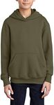 JustBlanks Youth Hoodies for Boys Girls Fleece Sweatshirt Children Pull on Hoody sweatshirt Youth Hooded Sweatshirt - Olive Drab Green - L