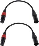 eMagTech 2Pcs XLR 3pin Female to 5pin Male Cable XLR3F to XLR5M Adapter Cable Audio Cable for Connecting Microphone Mixers Equalizers Black