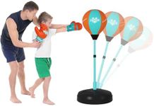 Coo11 90-120 CM Punching Bag Boxing Gloves Adjustable with Stand Set Toy Boys & Girls Freestanding Punch Juniors Kids, Stand Inflatable Youth Fitness Exercise Toy Gifts for Kids Age 3-10 Years Old