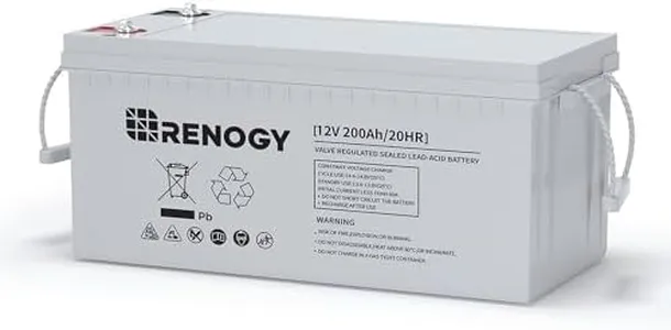 Renogy Deep Cycle AGM Battery 12 Volt 200Ah, 3% Self-Discharge Rate, 2000A Max Discharge Current, Safe Charge Most Home Appliances for RV, Camping, Cabin, Marine and Off-Grid System, Maintenance-Free