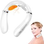 Neck Massager with Heat-Congshin Intelligent Portable Neck Massager for Pain Relief, Cordless Pulse Neck Massager with Voice Broadcast & 6 Modes 16 Levels Intensity Massage for Office Home Outdoor Use