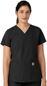 Carhartt Women's Force V-Neck 5-Pocket Top, Black, Medium