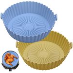 FANTESI 2 Pcs Air Fryer Silicone Liner, 6.3 Inch Round Silicone Baking Pan Air Fryer Paper Liners Replacement Round Silicone Mats Air Fryer Basket for Oven Microwave