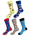 Mens Dress Socks,EmaoFun Funny Fancy Colorful Casual Pattern Crew Socks(Gourmet)